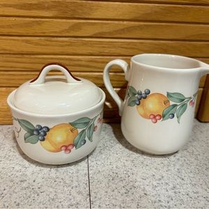 Corelle Abundance Cream and sugar set. Retired Set